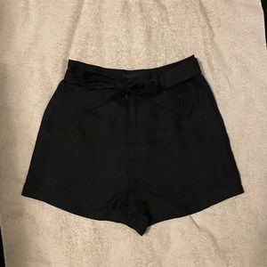 Reformation Black Linen Shorts